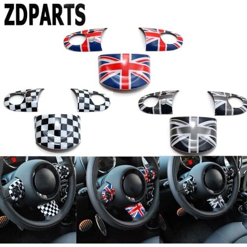 ZAPARTS 1Set Car Styling Panel Steering Wheel Decorative Film Stickers Cover For Bmw Mini Cooper R56 R50 R53 F56 F55 R60 R57 R61