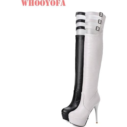 Hot Brand New Soft Red Black Women Over the Knee Platform Boots High Heels Lady Shoes WA226 Plus Big Small Size 10 32 43 46
