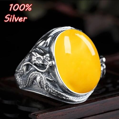 100% 925 Sterling-Silver Color -Jewelry Adjustable Oavl Ring Blank Fit 16*21MM Wax Dragon Totem Setting Tray Antique Ring Blank