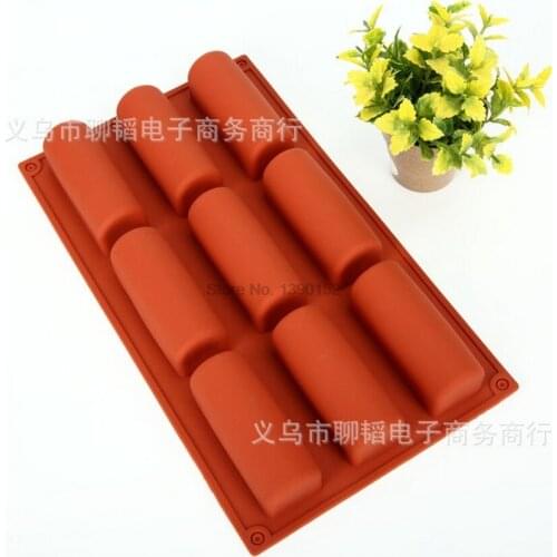 100PCS 9 Holes Silicone Cake Mold Geometric Cube Squared Brownie Chiffon Cake Molds Bakeware Molds Mini Cake Pan Baking Tool