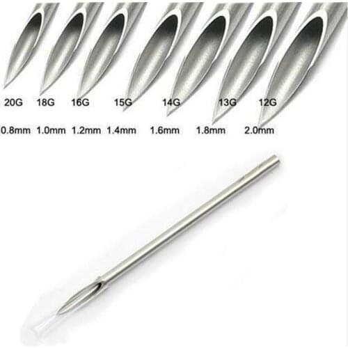 16G Gauge 100PC Piercing Needles Sterile Disposable Body Piercing Needles 16G For Ear Nose Navel Nipple