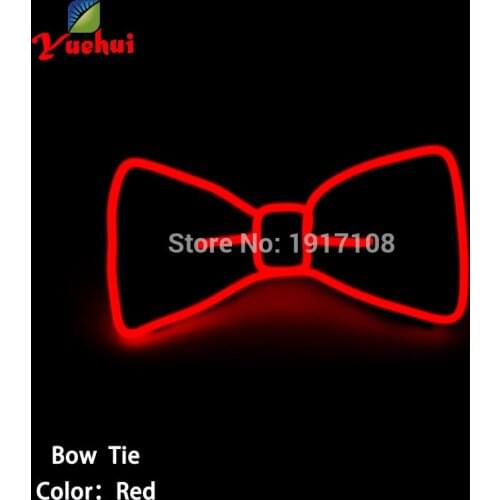 2021NEW Design Light 10 color Light Up LED BOW TIE glowing EL wire Bow Tie For Evening Party Decoration,bar,club cosplay Show