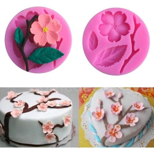 3D Food-grade Silicone Mold Peach Blossom Cake Decorating Tool Chocolate Candy Jello Baking Moldes De Silicona Para Reposteria