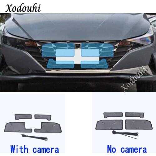For Hyundai Elantra Avante 2021 2022 Car Body Styling Grille Grill Insect Prevention Net Trim Front Defend Insects Grid 4pcs