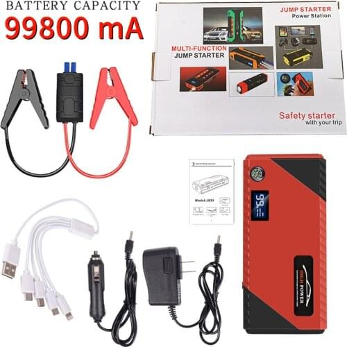 99800mAh Car Jump Starter Power Bank 1200A Portable Car Battery Booster Charger 12V Starting Device For Petrol Diesel Car