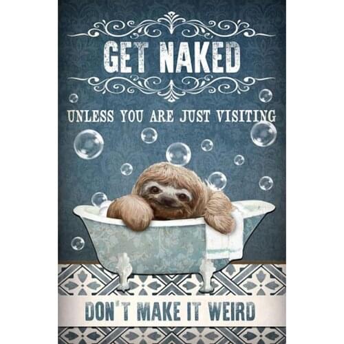 5D DIY Animal Sloth in The Bath Diamond Painting Full Drill Embroidery Cross Stitch Mosaic Needlework Craft Home Decor Gift