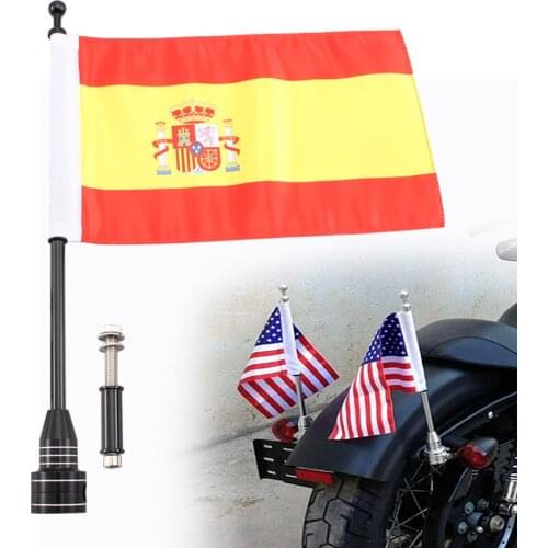 For Touring Models Rear Side Mount Luggage Rack Vertical Pirate Flag Pole For Harley Sportster 883 1200 Motorcycle Accessories
