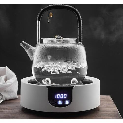 1200ml Heatable Glass Kettle Household Cooking Teapot Filtering Tea Pot Heat-Resistant Decoration Handle Boiling Kung Fu Teaset