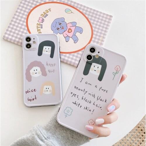Photo frame IMD Case sFor Coque iPhone X XR XS Max 11 Pro Max 7 8 Plus Case Fashion Girl rabbit Soft Silicone Anti-fall Cover