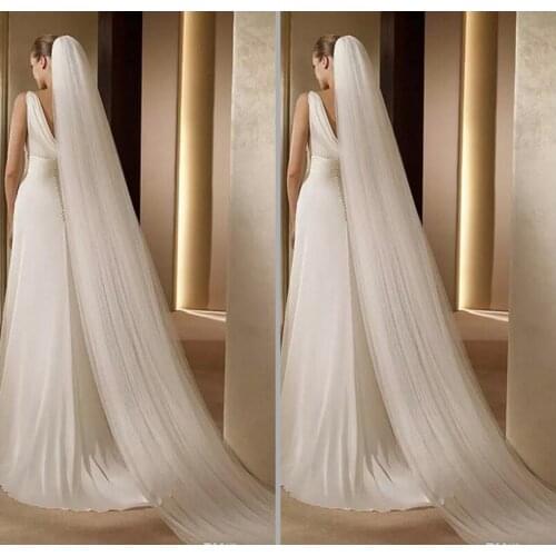 Two Layers Wedding Veil Bride Veil White 3 Meter 5 Meter Long Veu De Novia Brief Veil for Bride with Comb Church Veils