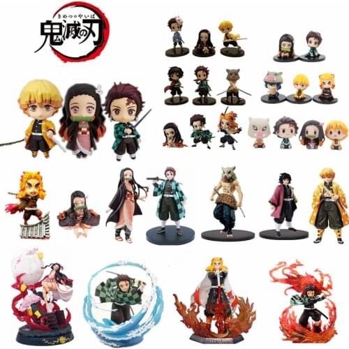 Anime Figure Demon Slayer Kamado Tanjirou Nezuko Zenitsu Figurine PVC Toys Kimetsu No Yaiba Inosuke Giyuu Kyoujurou Model Statue