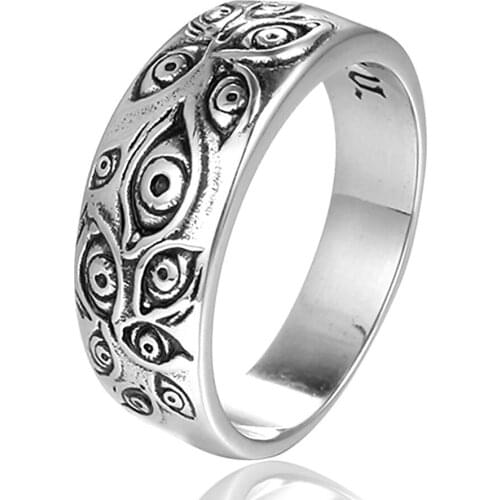 INSCHIC 2021 New Arrival Vintage Retro Evil Eyes Demon Finger Rings Stainless Steel Whole Sale Unix Man Women Punk Rock Jewelry