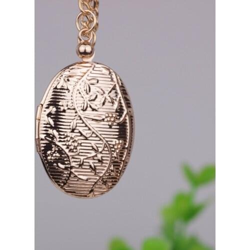 Exquisite Silver And Gold Can Be Open Photo Locket Necklaces Stripes Plant Vines Necklaces Jewelry For Christmas Gift