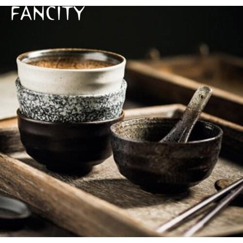 FANCITY Ceramic Rice Bowl Household Rice Bowl Underglaze Color Soup Bowl Dessert Bowl Breakfast Bowl Small Bowl Restaurant