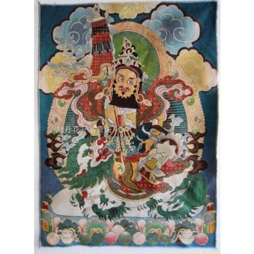 Chinese collection the Thangka embroidery The King of Wealth diagram