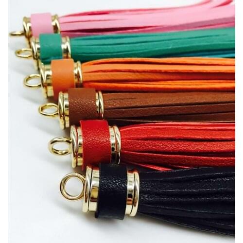 Tassel Leather Keychain Pendant Accessories Pu Metal Phone Bag Handbag Purse Charm Diy Porte Clef Sleutelhanger Trinket Llaveros