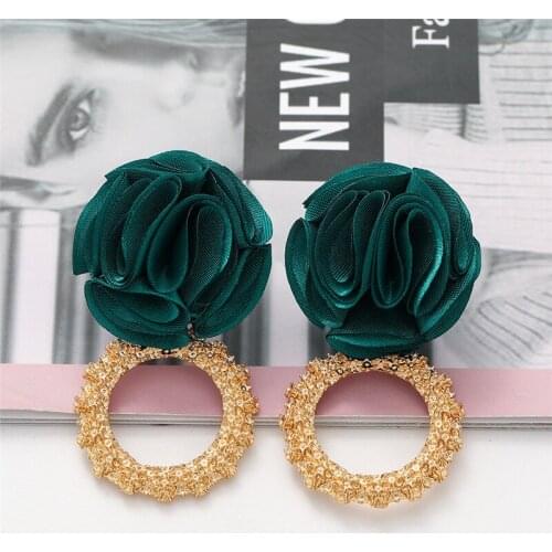 New Baroque Style Rhinestone Statement Drop Dangle Earring Ethnic Handmade Round Drop Earring Jewelry Accessories For Women