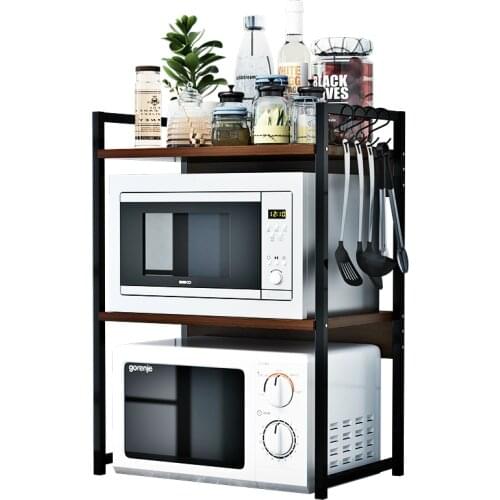 Organizer Kitchen Microwave Oven Shelf Metal Multi Function Stand Two Layers Dish Space Saving Rack