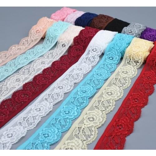 Multicolor 25mm stretch lace ribbon ribbon underwear lace ribbon embroidered embroidered lace fabric