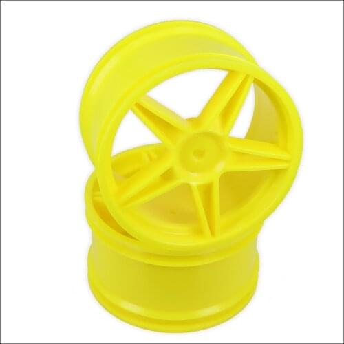 RCAWD 2PCS Plastic 5 16 Spoke Front Rear Wheel Rim Tire Tyre For RC Car 1/10 Buggy Off-Road HSP Himoto HPI Traxxas Redcat