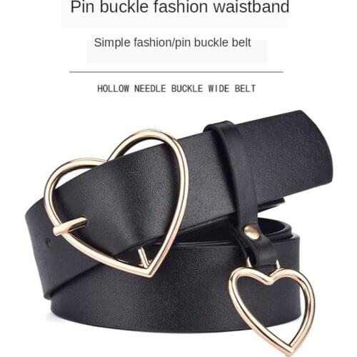Genuine leather ladies high quality alloy love pin buckle fashion retro belt dress jeans decorative ladies cute belts