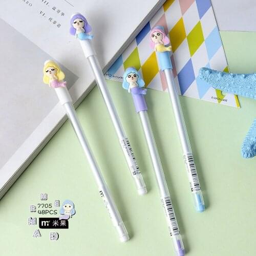 2pcs Kawaii Gel Pens Mermaid black gel ink pens for writing Cute stationery office school supplies 0.5mm