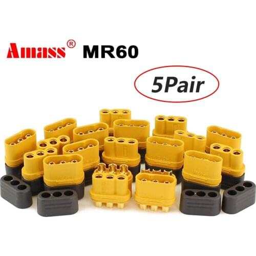 5Pair Amass MR60 Connector Plug Female Male Connector 3.5 Bullet Connector for RC Model Motor ESC Connection