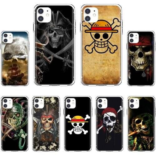 Silicone Cover For Xiaomi mi Redmi Note 3 4 4X 5 6 7 8 8t 9 9s 9t 10 pro lite Under-the-Black-Pirate-Skull-Flag