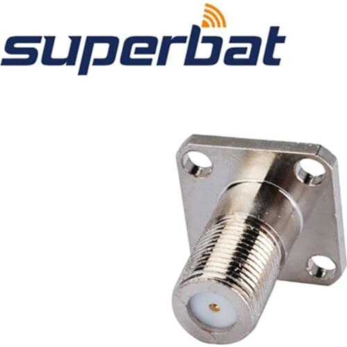 Superbat F 4 Hole Panel Mount Jack with Extended Dielectric&Solder Post RF Coaxial Connector