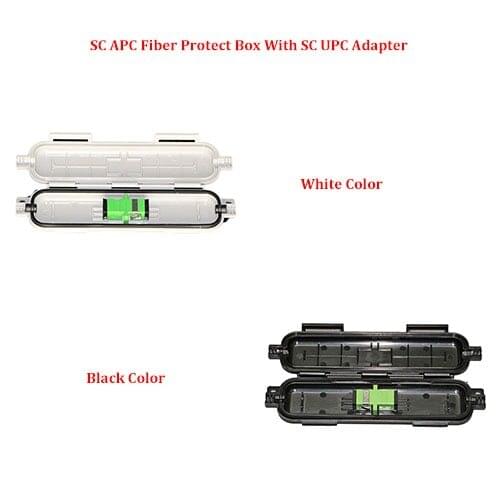 20 Pieces SC APC Fiber Protect Box White/Black Color with SC APC SM Adapter FTTH Fiber Accessories Fiber Drop Cable Protection