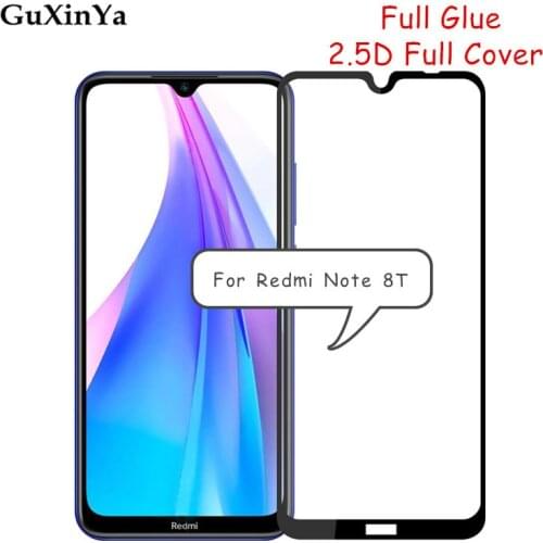 Screen Protector Redmi Note 8T Glass For Xiaomi Redmi Note 8T Full Glue Tempered Glass Redmi Note 8T Full Cover Phone Glass 6.3"