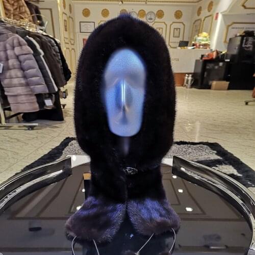 WINTER PALACE 2020 Fur Hat Winter Warm Natural Mink Fur Hats for Women Classic Luxury Caps Earflap mink hat