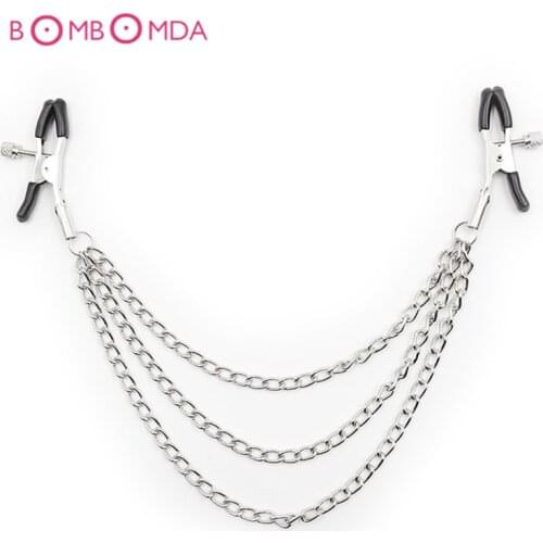Female Nipple Breast Clamps With Chain Clips Stimulator Flirt Breast Nipple Clips Bondage Bdsm Slave Women Sex Toys