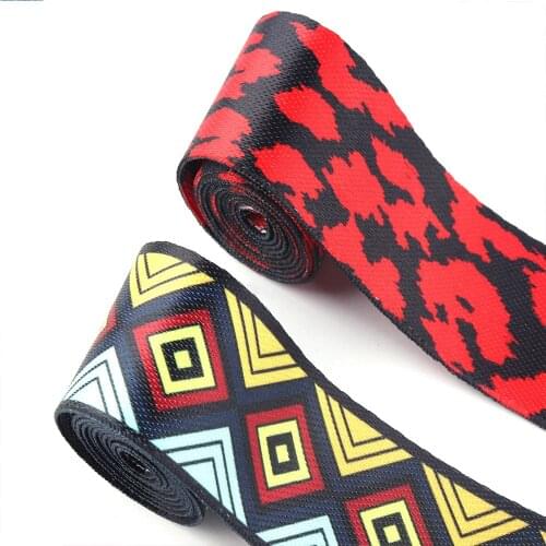 1.5"(38mm) Colorful Stripe Webbing Backpack Strap Webbing Purse Ribbon Fabric Belt Poly Webbing Leash Canvas for Bag Dog Collar