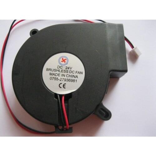 10 pcs Brushless DC Cooling Blower Fan 7525S 24V 75x25mm 2 Wire