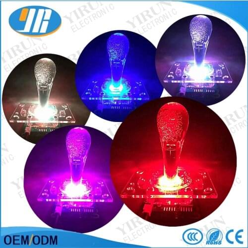 2PCS Arcade joystick Crane machine fishing machine joystick 12V LED joystick crystal top ball illuminated Colorful flashing