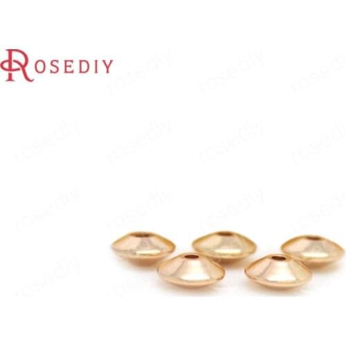 10PCS 7x4MM 24K Champagne Gold Color Plated Brass Spacer Beads Bracelet Beads High Quality Diy Jewelry Accessories