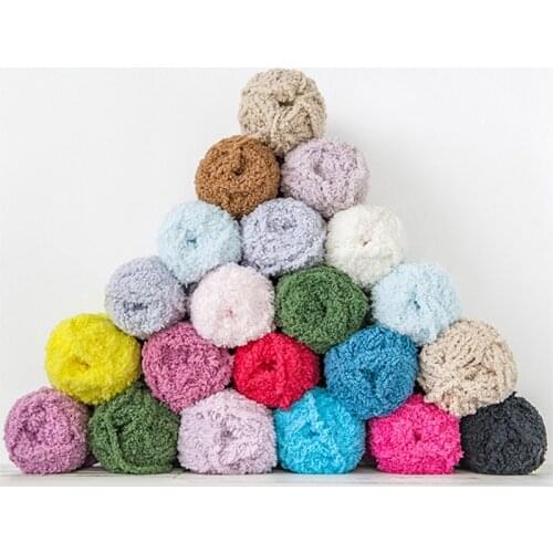 50g/ball Dyed Coral Fleece Yarn Soft Polyester Craft for Hand Knitting Crochet Towel Carpet Thread Baby Thick Yarn