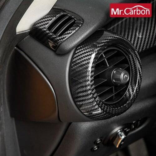 6 Pcs Car interior carbon fiber air outlet protection decoration accessories For BMW MINI Cooper ONE F55 F56 F57 JCW car styling