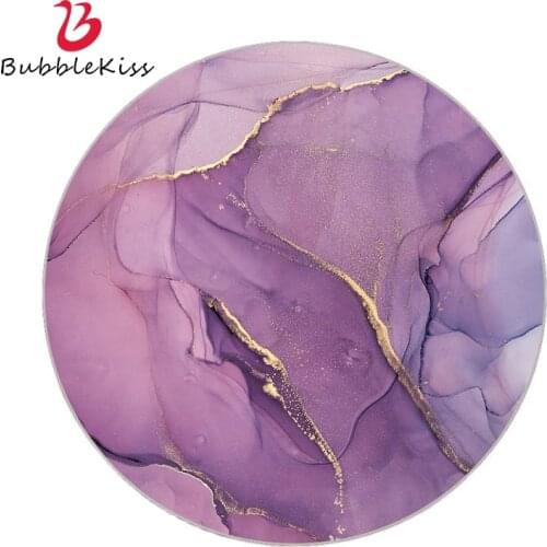 Bubble Kiss Creative Round Rug Modern Nordic Style Beautiful Purple Gold Rugs And Carpets For Home Living Room Soft Floor Mat