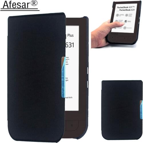 Afesar For PocketBook 631 eReader 6 inch ultra slim book Cover leather Case magnetic clasp flip good fit PB 631 plus pouch