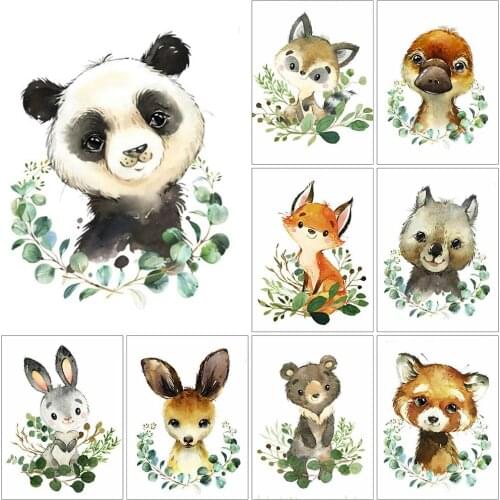 5D DIY Full Diamond Embroidery Animals Owl Fox Panda Raccoon 5D Diamond PaintingCross Stitch Mosaic Cartoon Home Decoration Gift