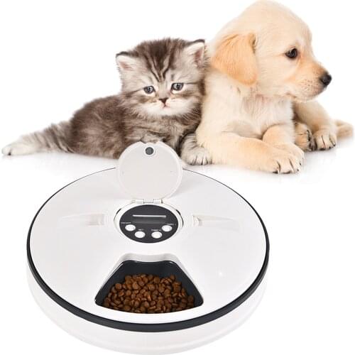 Automatic Pet Feeder with Digital Timer Automatic Pet Feeder Food Dispenser with 6 Meals for Cats Dogs Rabbits and Other Pets