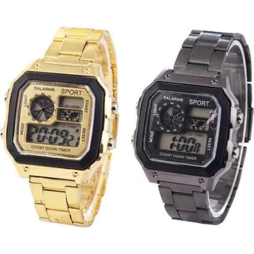 Luxury Watch Waterproof Golden Stainless Steel Business Digital Watches Luminous LED Alarm Clock Electronic Mens Sport Watch