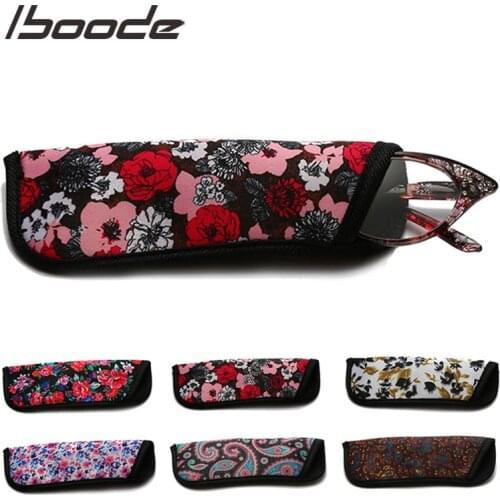 Iboode Retro Floral Printed Glasses Case Bags 2020 Fashion Portable Weave Stroage Bag Reading Glasses Stroage Pouch Container