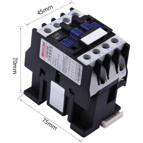 CJX2-0901 LC1 AC Contactor 9A 3 Phase 3-Pole NC Coil Voltage 380V 220V 110V 36V 24V 50/60Hz Din Rail Mounted 3P+1NC