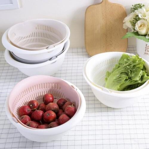 Colander Dish Drainer Double Strainer Fruit Vegetable Washing Basket Silicone Drain Basket Colander Drainer Kitchen Accessories