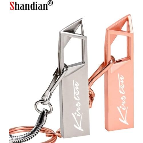 SHANDIAN Metalen USB flash drive 128GB 64GB flash memory stick 4GB pen drive 16GB cle usb pendrive 2.0 flash disk Gratis custom