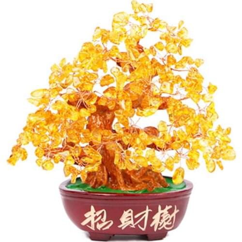 Crystal Livingroom Home Decoration Fortune Tree Ornament Treasure Tree Ornament Beautiful Delicate Money Spinning Tree Ornament