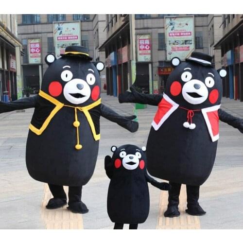 Hot Adult Size Japan Kumamon Bear Mascot Costume Animal Bear Cartoon Holiday Fancy Dress Halloween Christmas Birthday Party Suit